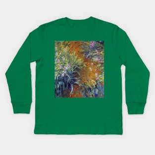 The Path Through the Irises by Claude Monet Kids Long Sleeve T-Shirt